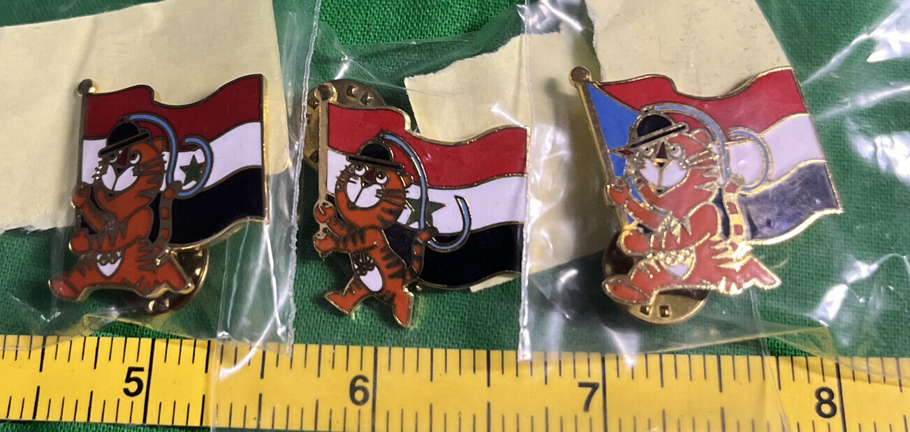 Seoul 1988 3 Olympic Pins Yemen, Democratic Republic Yemen, Yemen Arab Republic