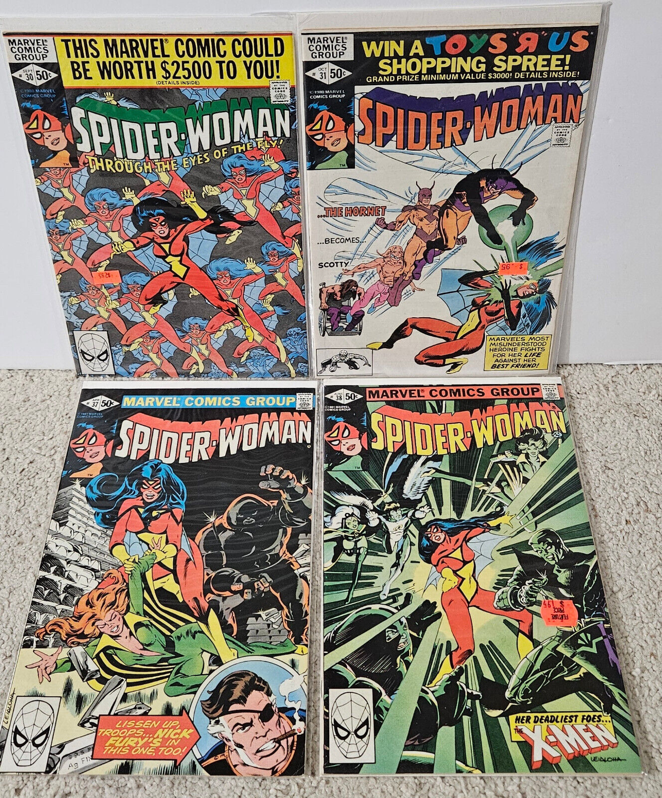 Spider-Woman 30 31 37 38 key issue bronze age lot X-Men 1980