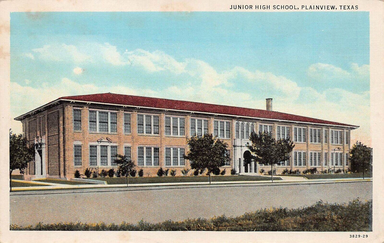 Plainview TX Texas Junior High School Hale County 1920s UNP Vtg Postcard Y10