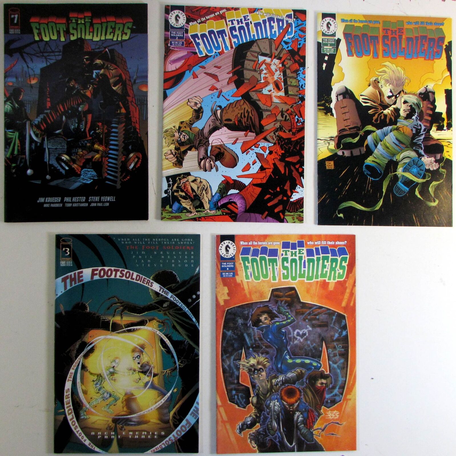 1996 Foot Soldiers Lot of 5 #2,3,4,Image 1,3 Dark Horse Comic Books