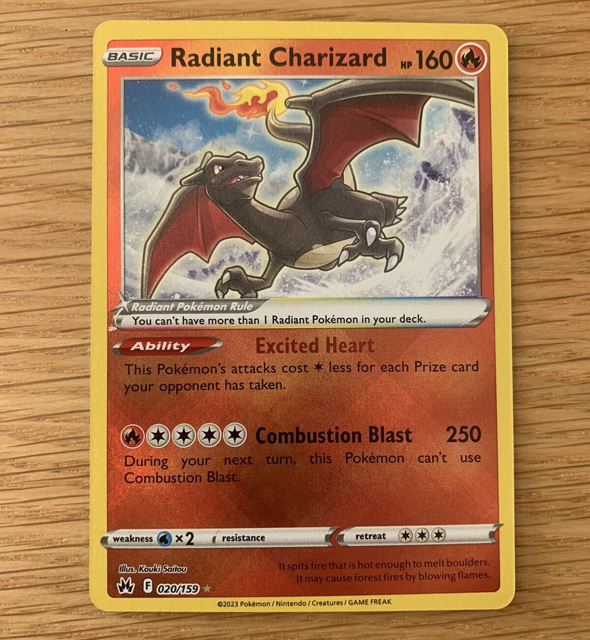 Pokémon TCG Radiant Charizard Crown Zenith 020/159 Holo Radiant