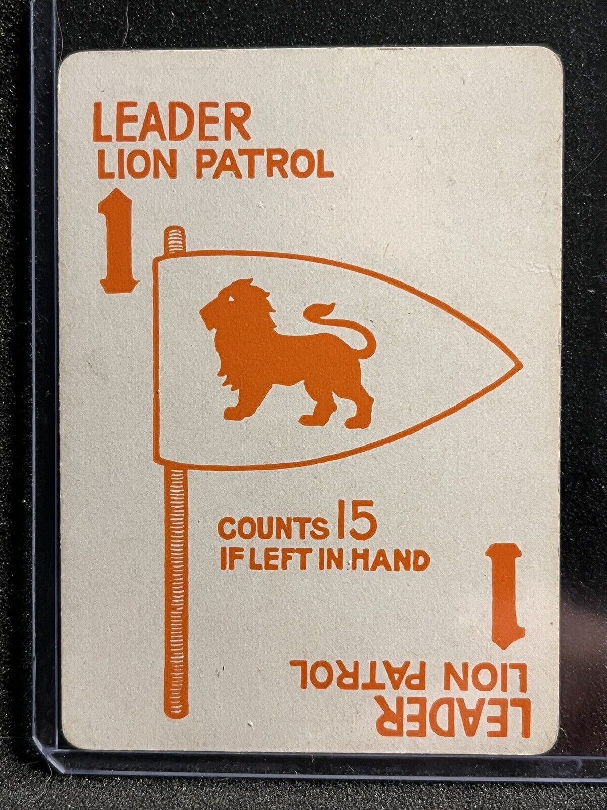 Vintage 1910’s Parker Brothers Boy Scout Playing Card #1 Leader Lion Patrol
