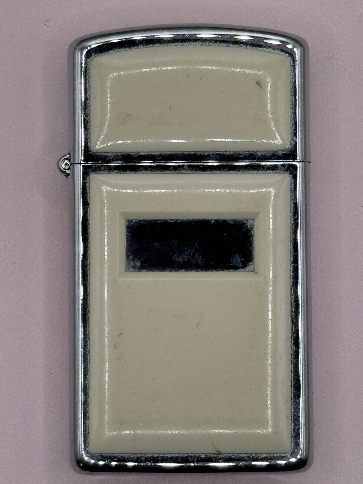 Vintage 1984 Ultralite Ivory Slim Zippo Lighter