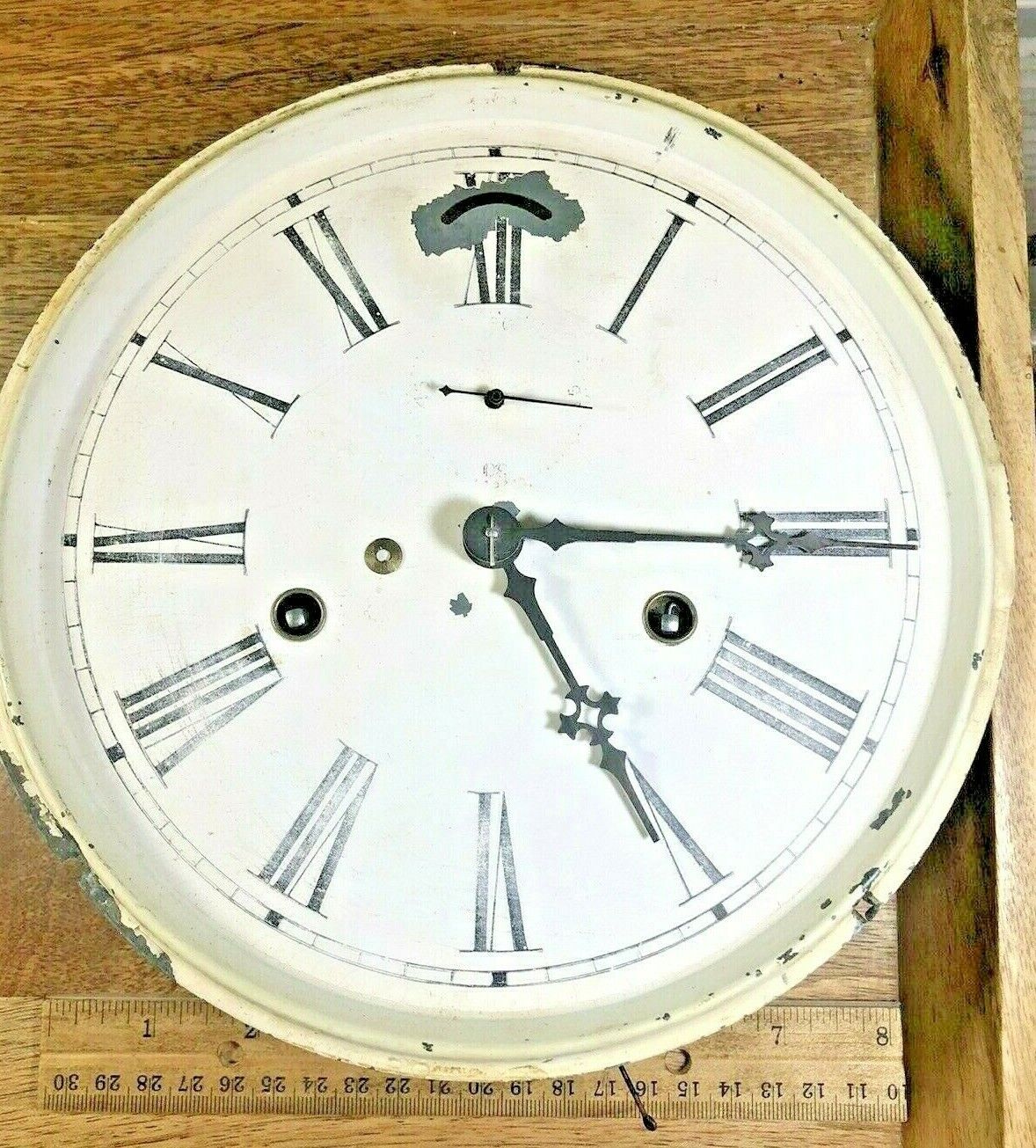 Old L Huebell Marine Clock Movement (ca1865) (Working) Dial Pan & Hands (TNK53)