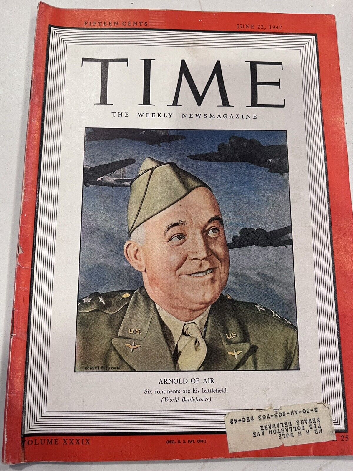 Time Magazine June 22, 1942- General Henry Hap Arnold 