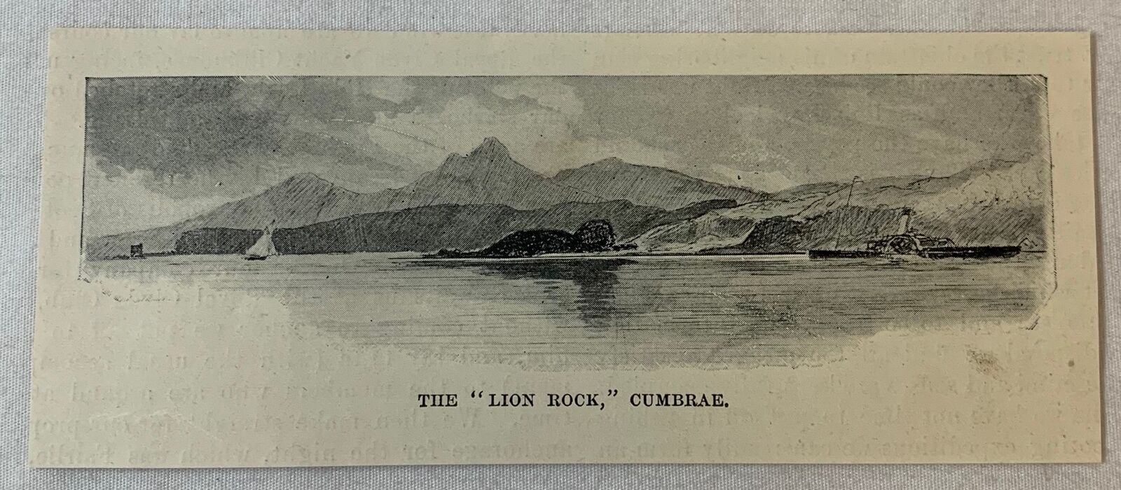1895 magazine engraving ~ THE LION ROCK, CUMBRAE ~ Scotland