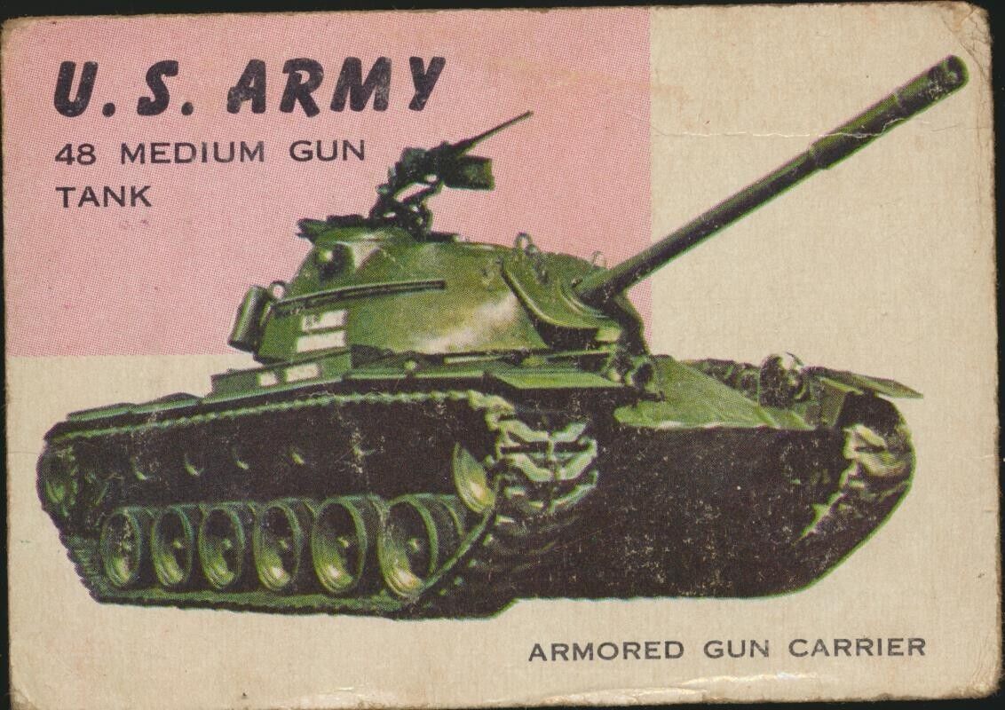 1953 1954 Topps World On Wheels #85 U.S. Army Medium Gun Tank