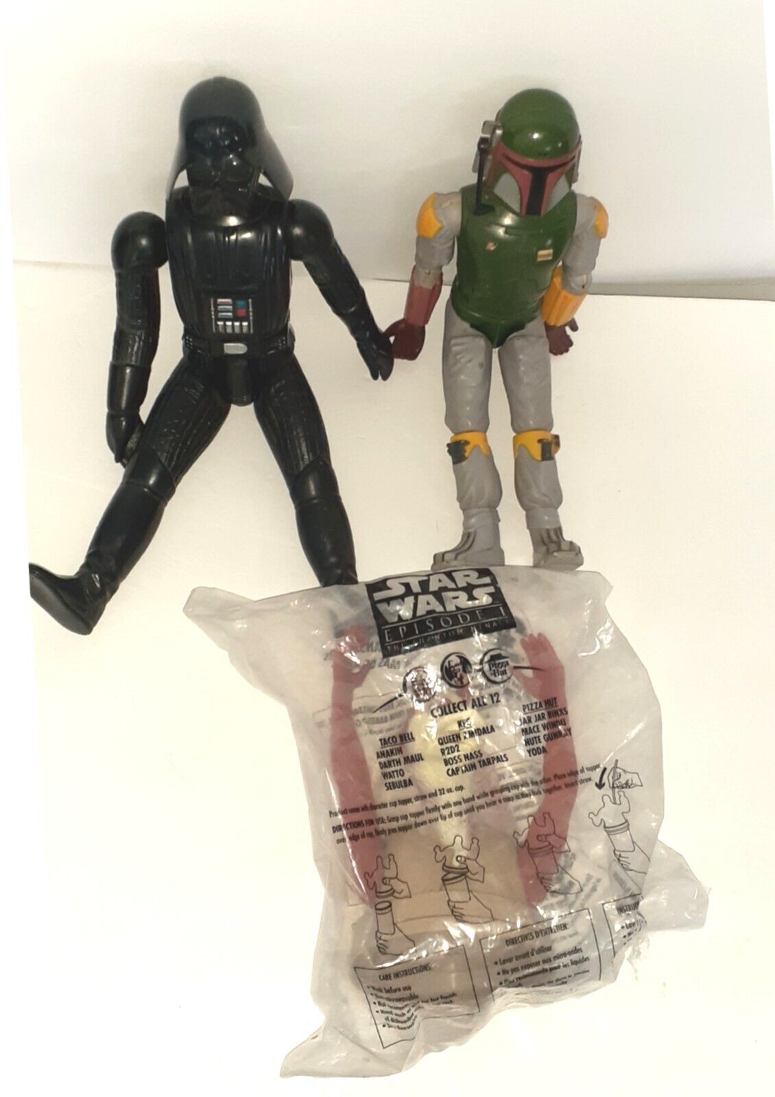 Star Wars 1979 Kenner Darth Vader & Boba Fett 12 In Action Figures BONUS Jar Jar