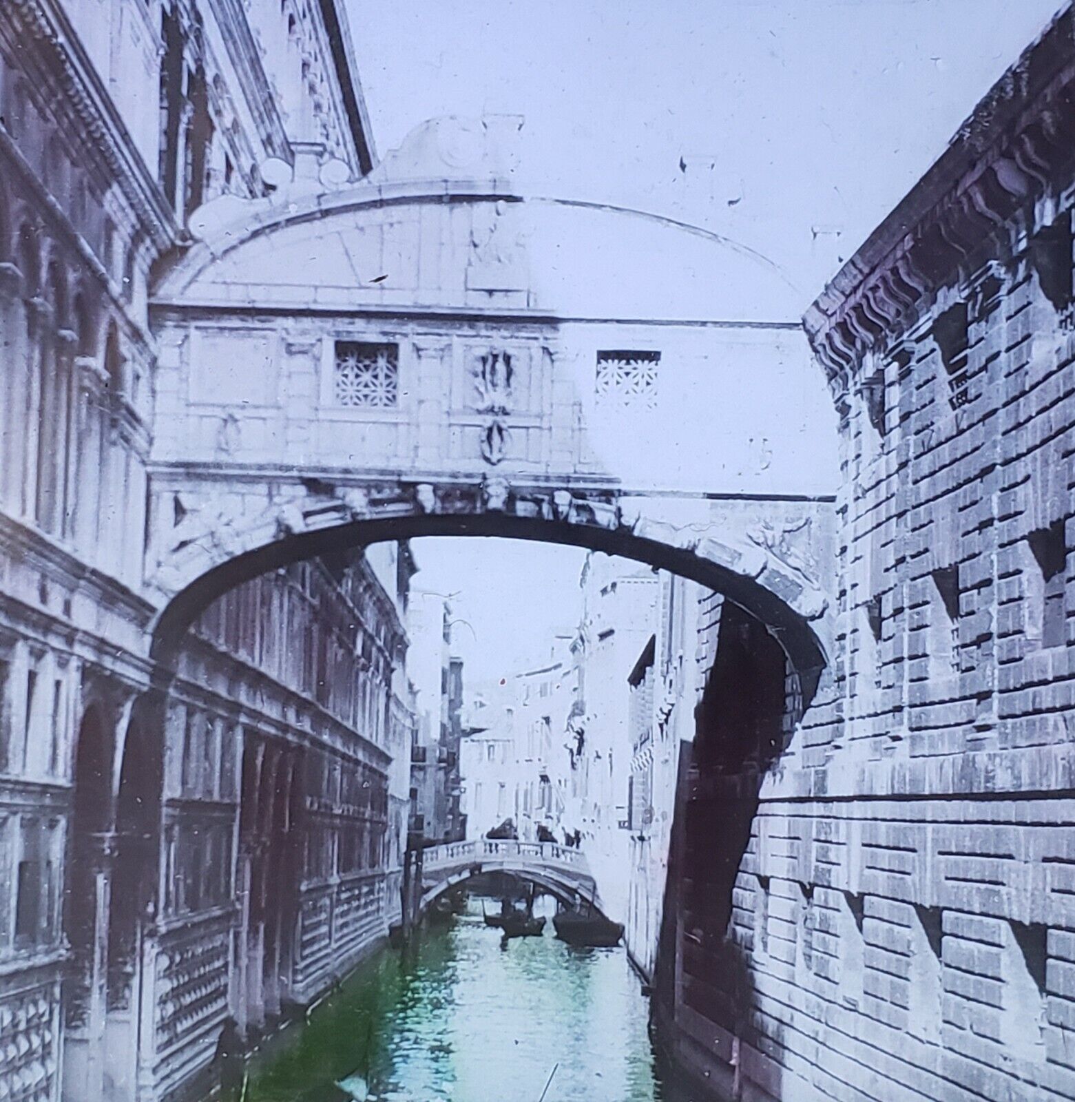Bridge of Sighs, Venice, Italy, c1900\'s Magic Lantern Glass Slide