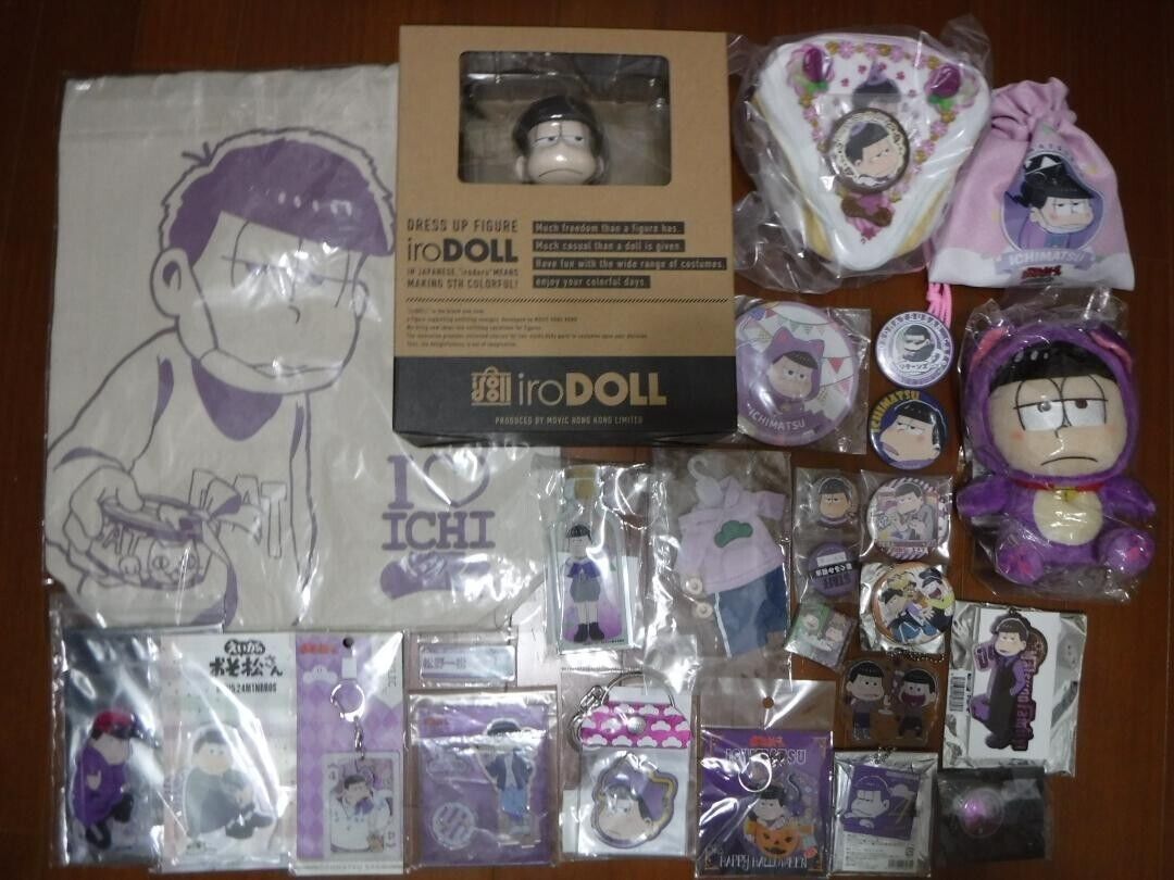 Osomatsu-san Ichimatsu Goods Set Plush, Doll, Tote Bag, Key Rings, Badges etc.