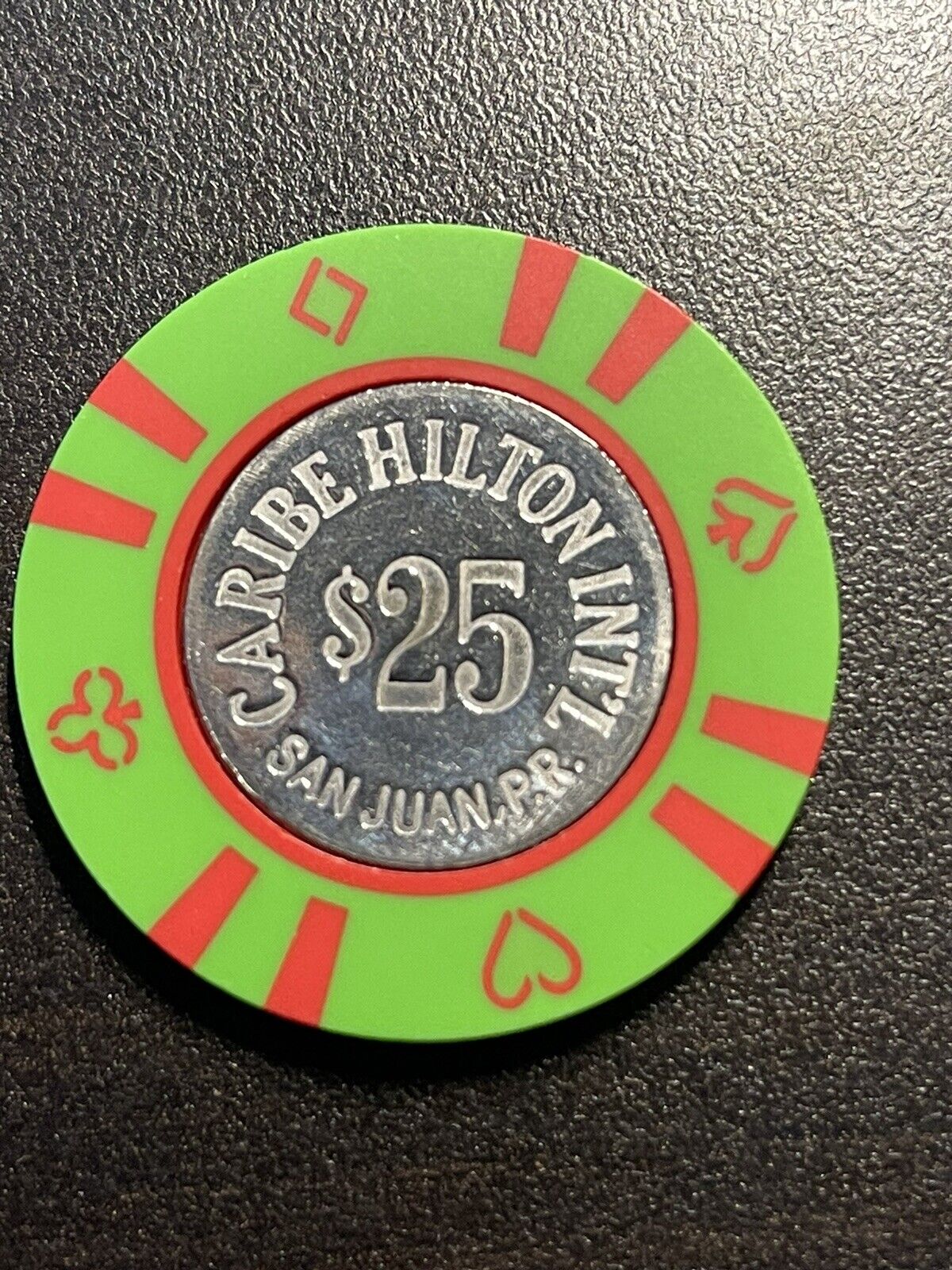 $25 Caribe Hilton San Juan Puerto Rico Casino Chip CHC-25F ***Very Rare***