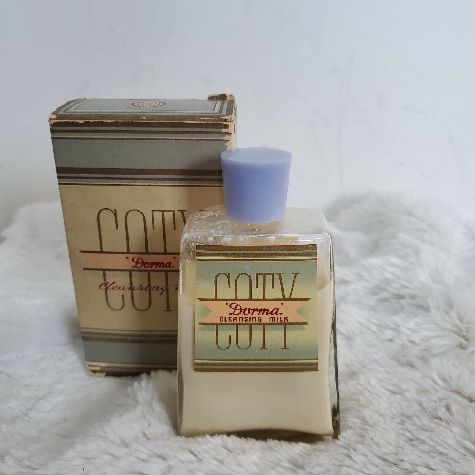 Vintage Antique Vanity Beauty Product Coty Dorma Cleansing Milk In Box