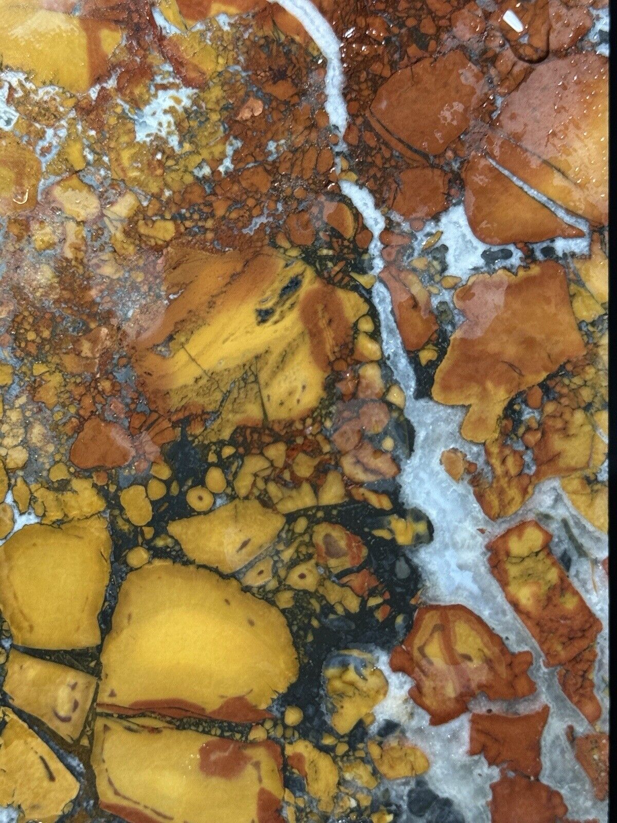 MALIGANO JASPER SLAB -  UNPOLISHED Orange Red Black Lapidary Rough Rock Mineral