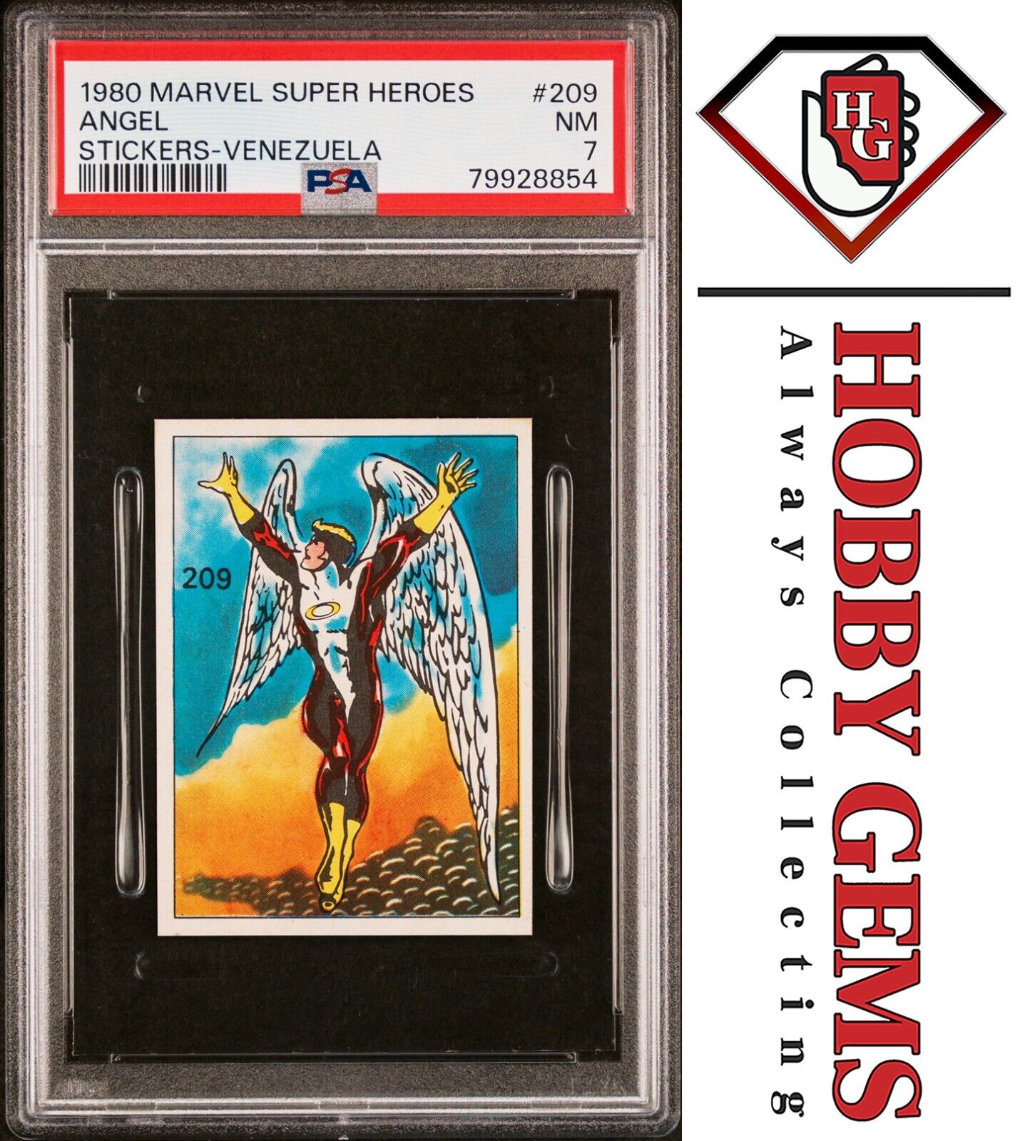 ANGEL PSA 7 1980 Marvel Super Heroes Sticker Venezuela #209