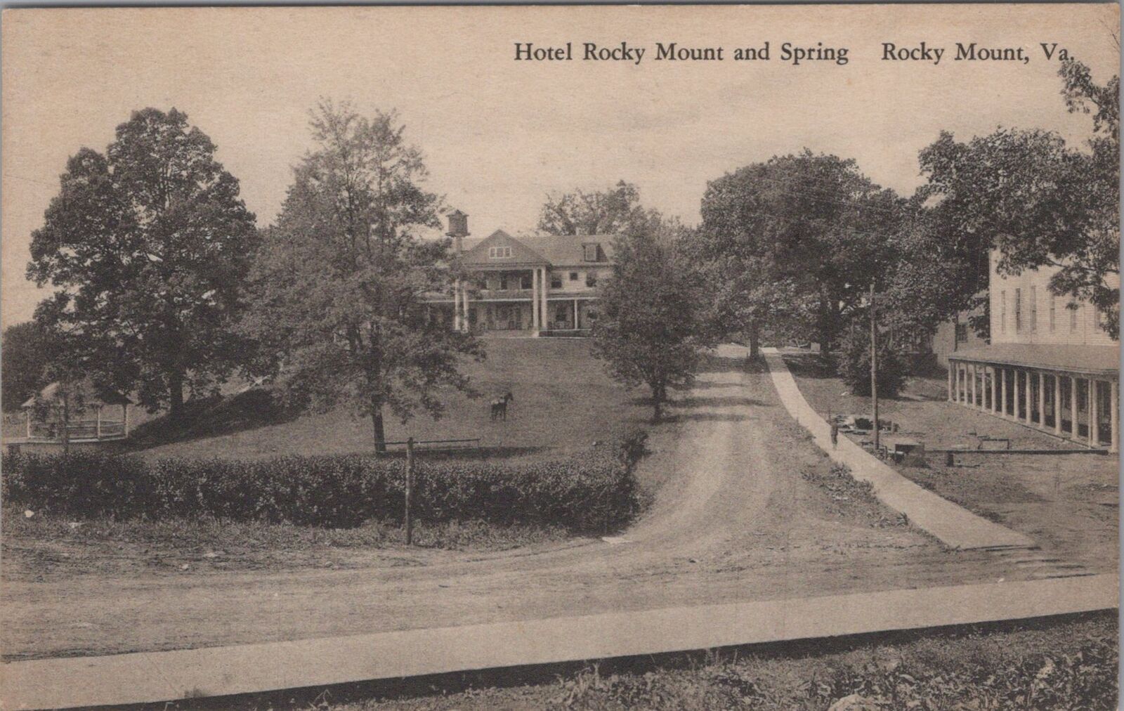Hotel Rocky Mount and Spring Rocky Mount Virginia Albertype Unposted Postcard