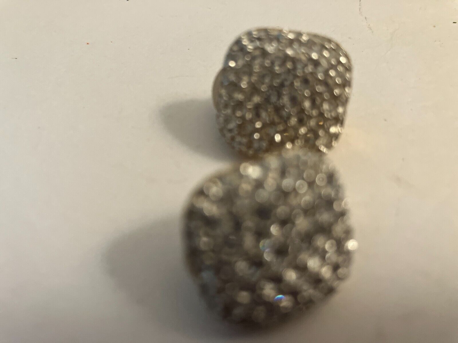 VINTAGE ESTATE swavorski rhinestone button clip on   earrings
