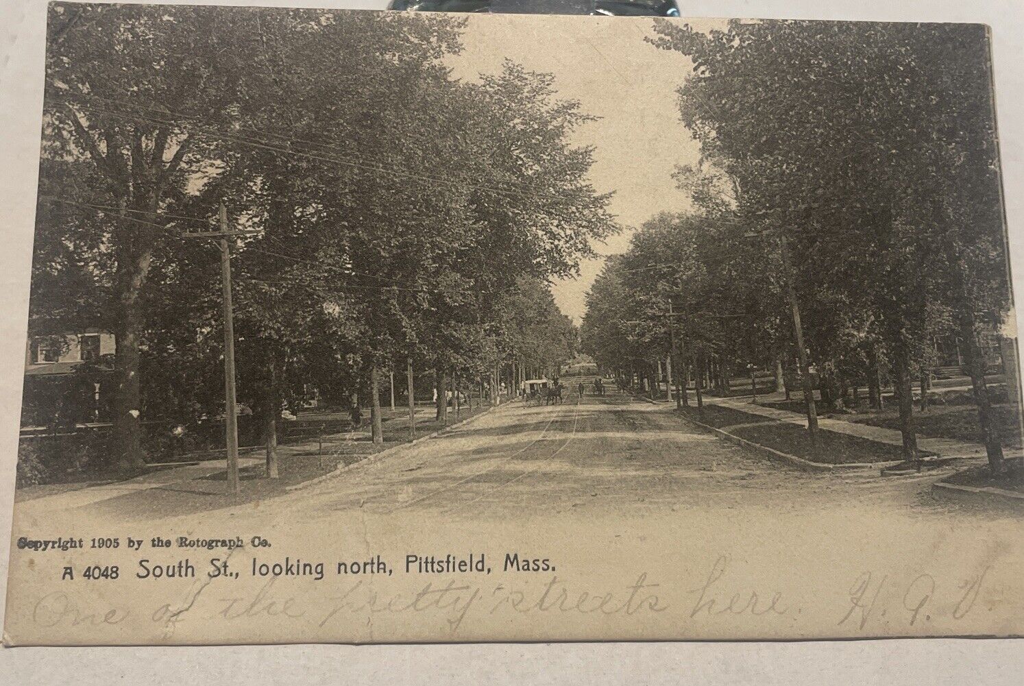 1905 South Street  looking North Pittsfield MASS real photo postcard rppc P/u