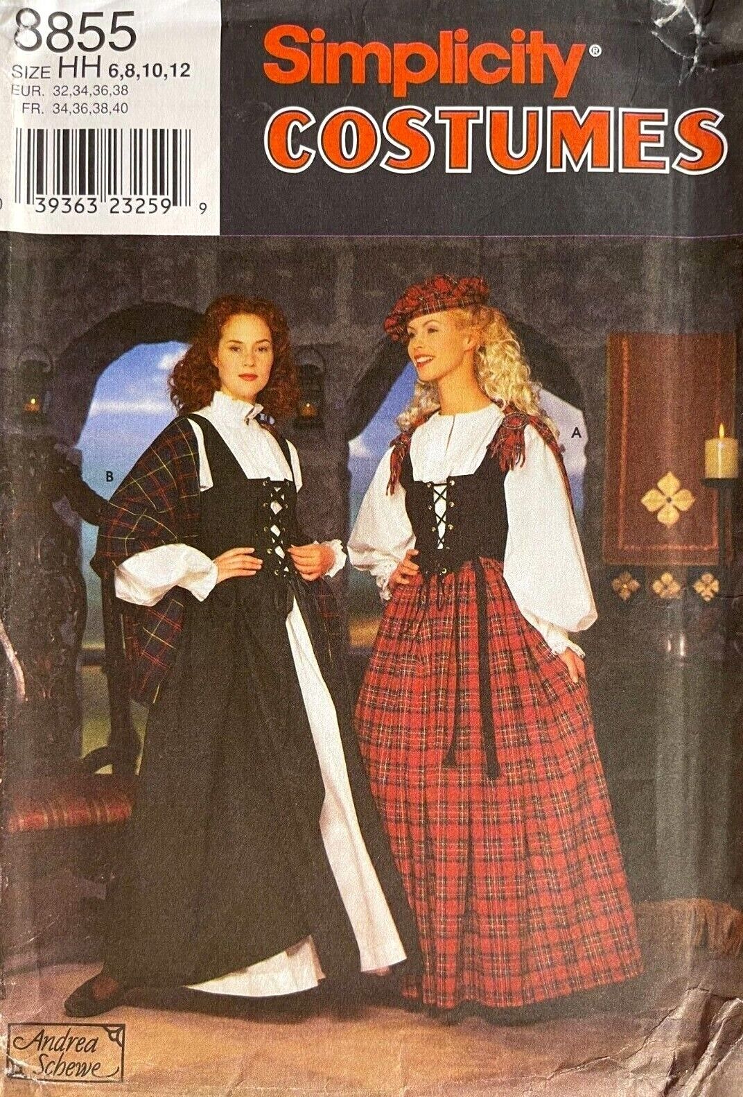  Simplicity Misses\' Scottish Costume and Hat Pattern 8855 Size 6-12 UNCUT