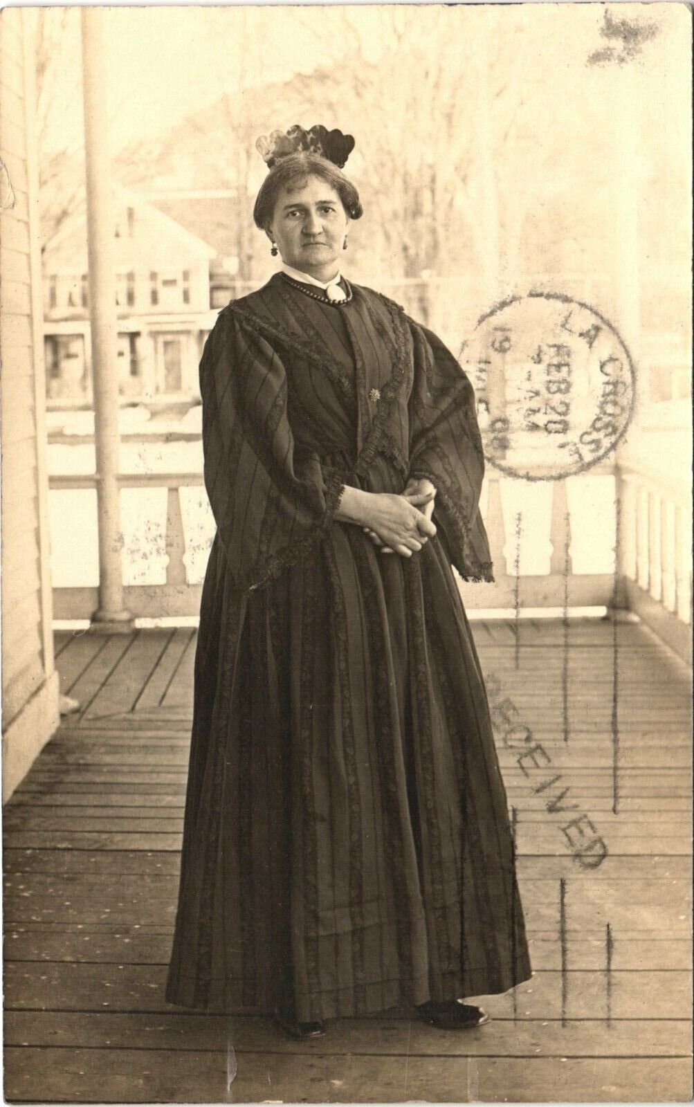 IMPORTANT WOMAN antique real photo postcard rppc BRATTLEBORO VERMONT VT c1910
