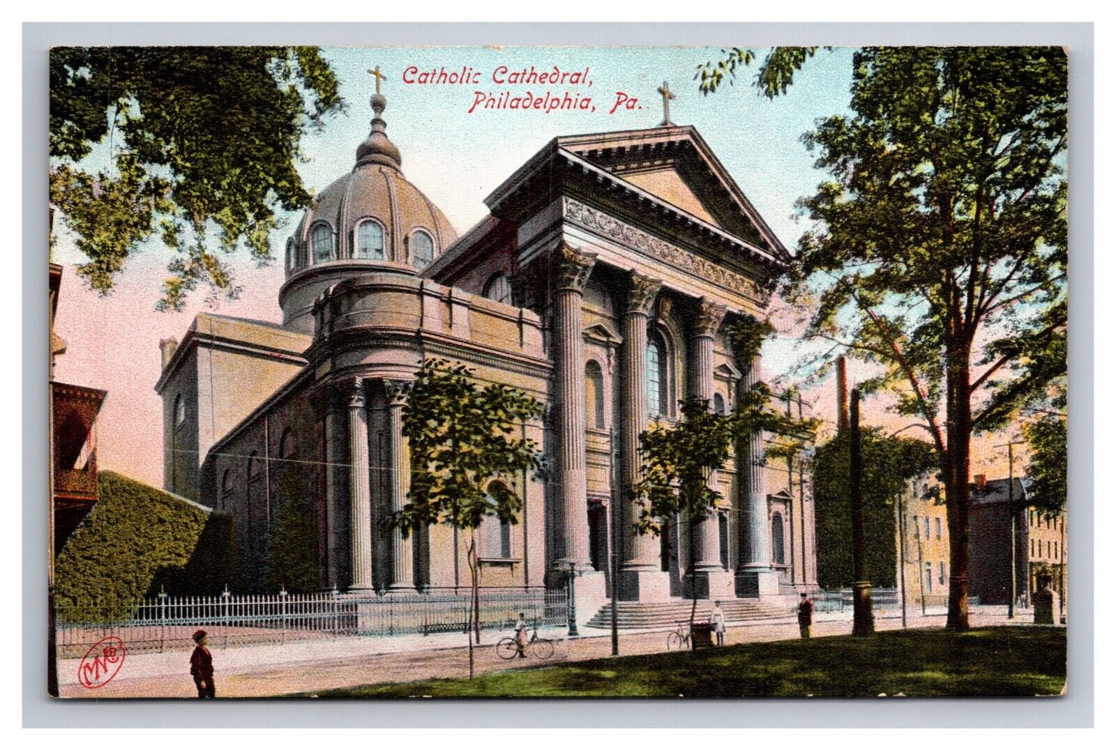Postcard Philadelphia Pennsylvania Downtown Catholic Church Building