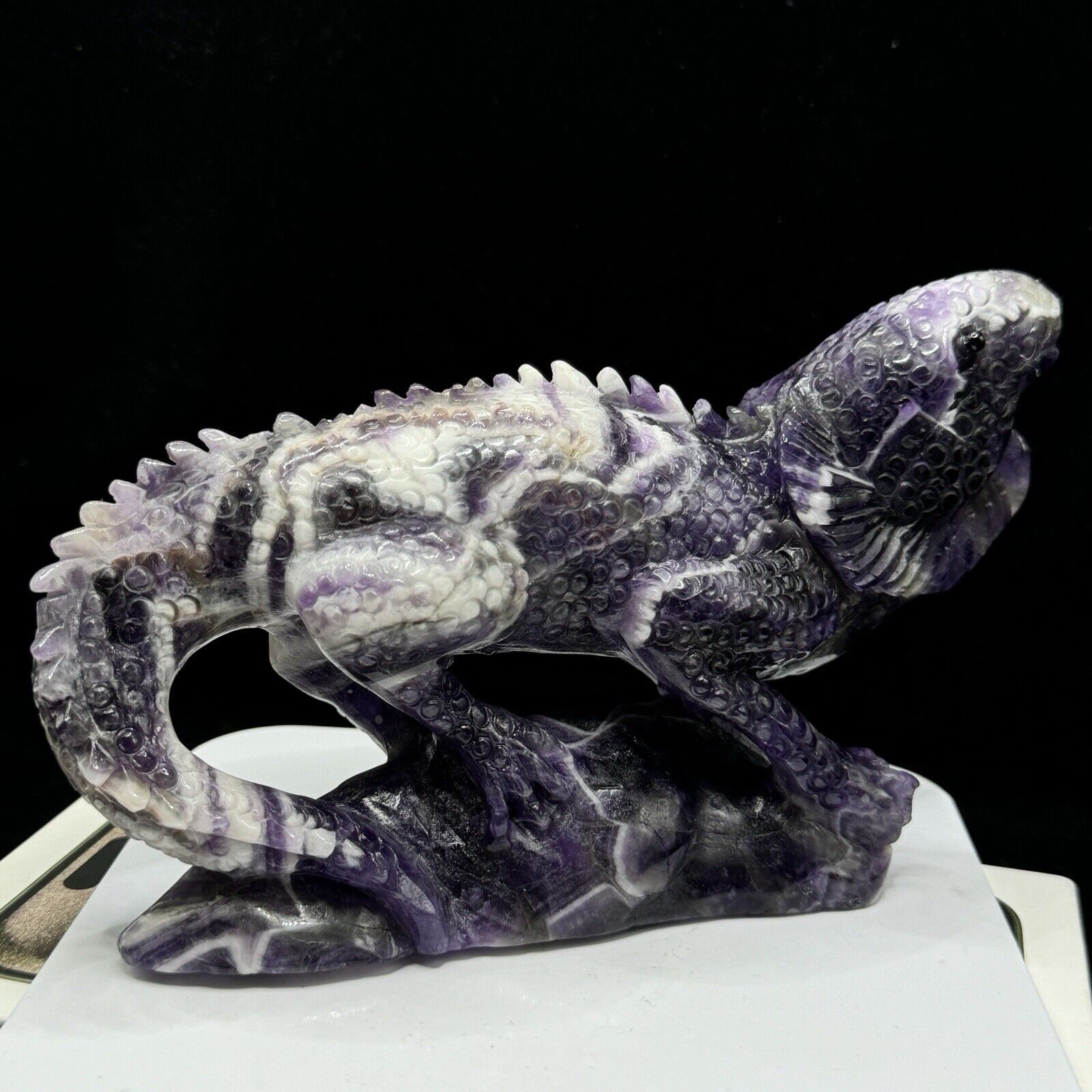 Natural quartz crystal mineral specimens hand-carved lizard reiki gift collectio