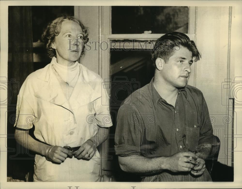 1936 Press Photo Thomas D Schall who wed Mrs Martha W Coupal at Berwyn MD