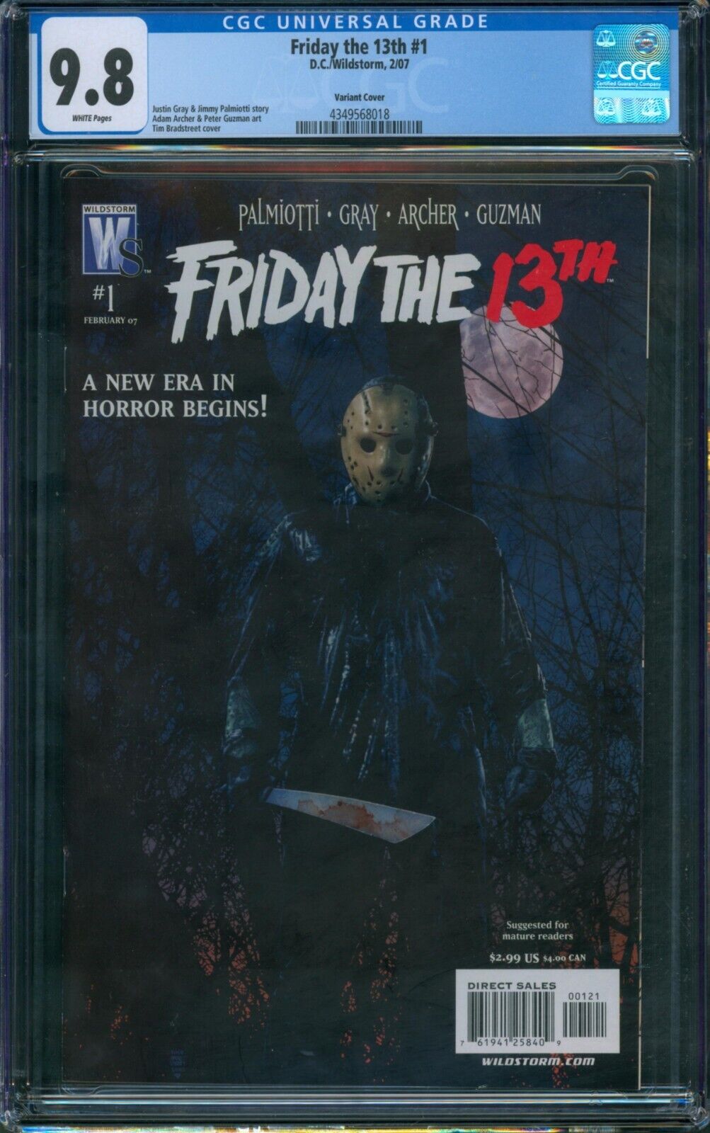 FRIDAY THE 13TH #1 ⭐ CGC 9.8 ⭐ Tim Bradstreet Variant Cover DC Wildstorm 2007