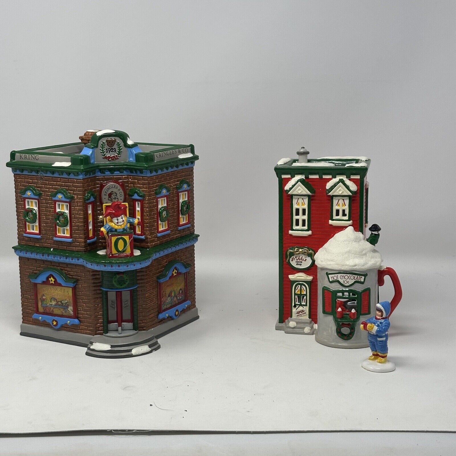 1997 Dept 56 Snow Village Saturday Morning Downtown 54902 Vintage - Not Complete