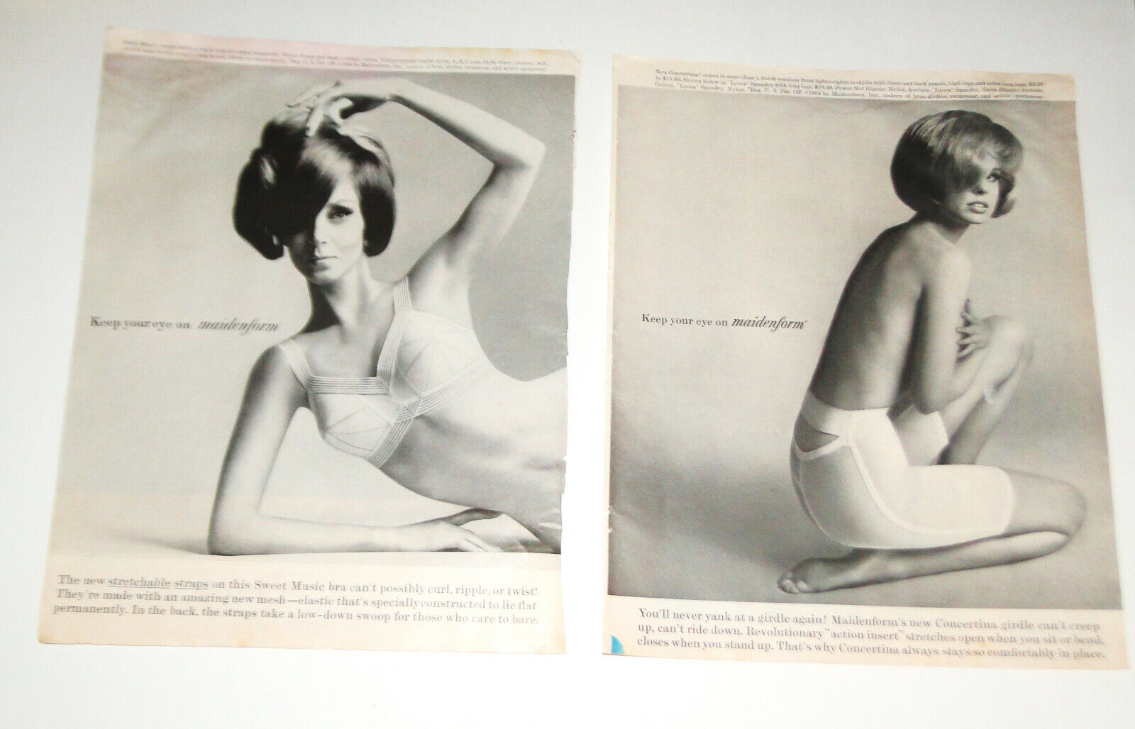 1964 Maidenform Bra Girdle Print Ads