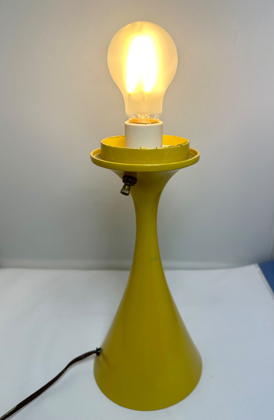 LAUREL Mushroom Lamp Base - Dijon Yellow Mid-Century No Globe
