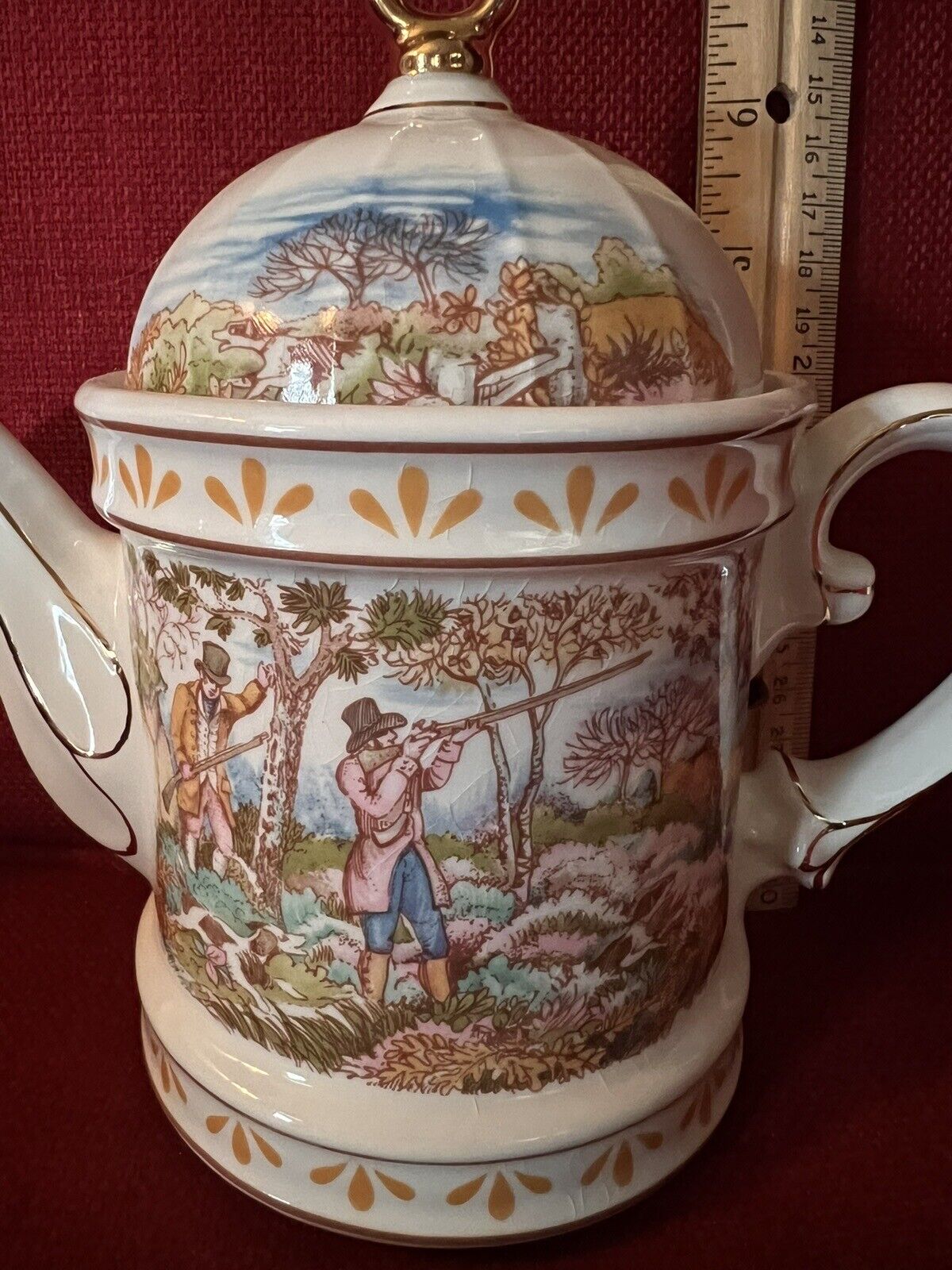 Wellington teapot Sporting Scenes 18th Century-“Shooting” Staffordshire England