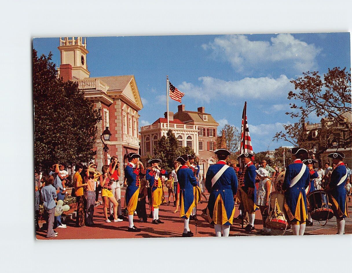 Postcard Liberty Square & Drum Corps Walt Disney World Florida USA
