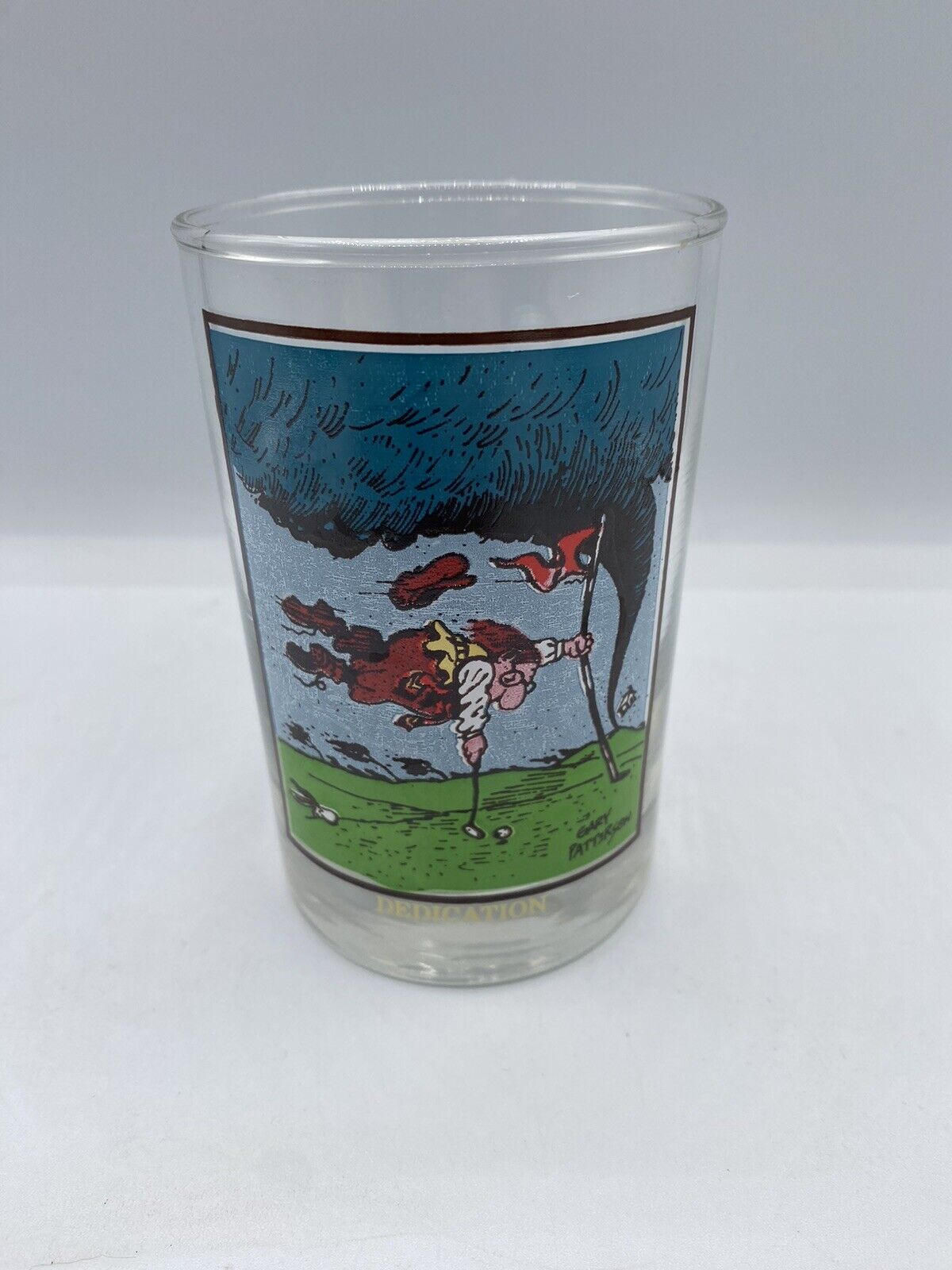 Vintage 1980’s Arby’s Gary Patterson Thought Factory Dedication 4.75” Glass 1982