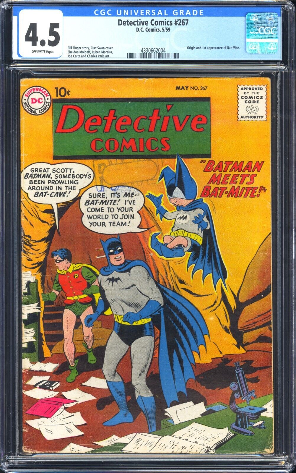 DC Detective Comics #267 CGC 4.5 OW Pages 1959 Origin and First App. Bat Mite