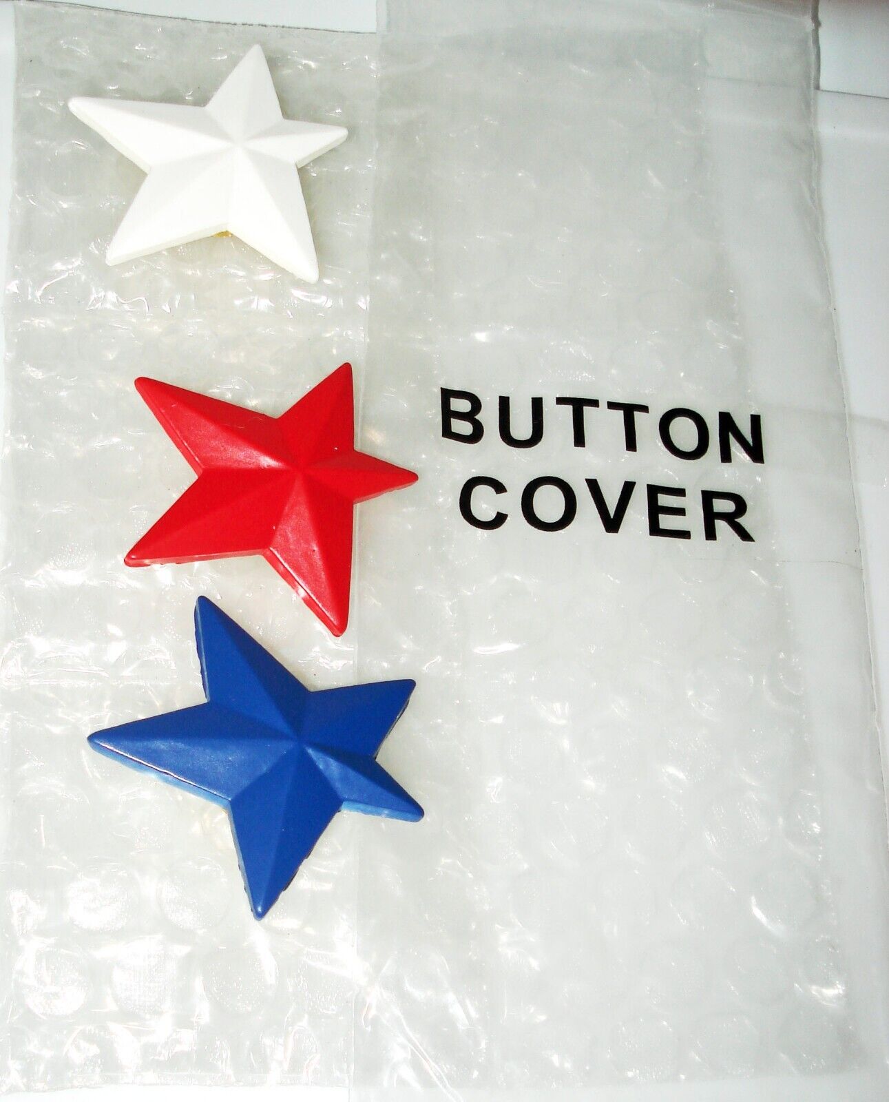 From HSN made for Story Book Knit Clothing -Set Of 3 Button Covers  - Stars