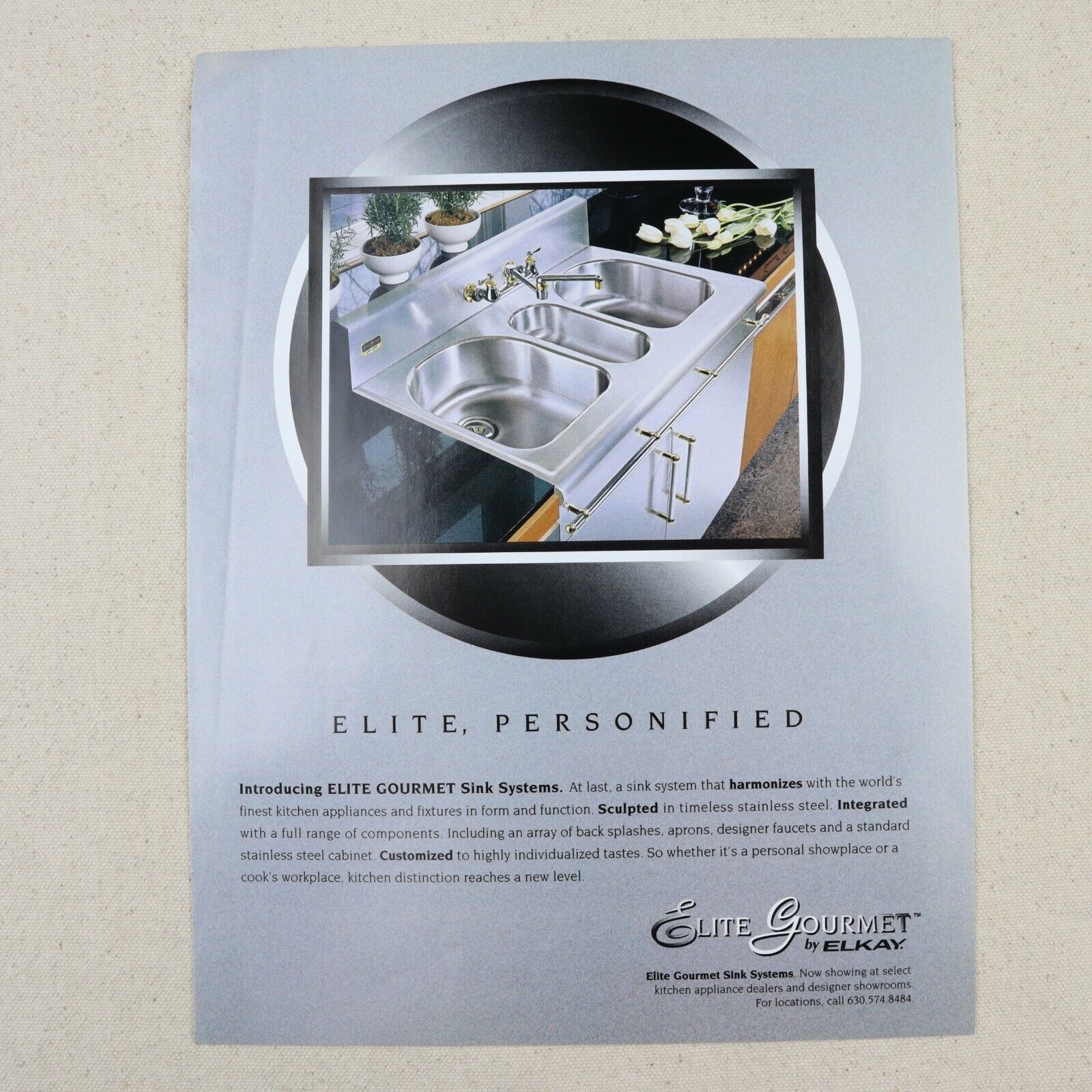 Vintage Elkay Print Ad 2000 Paper Magazine Clipping Retro Kitchen Elite Gourmet