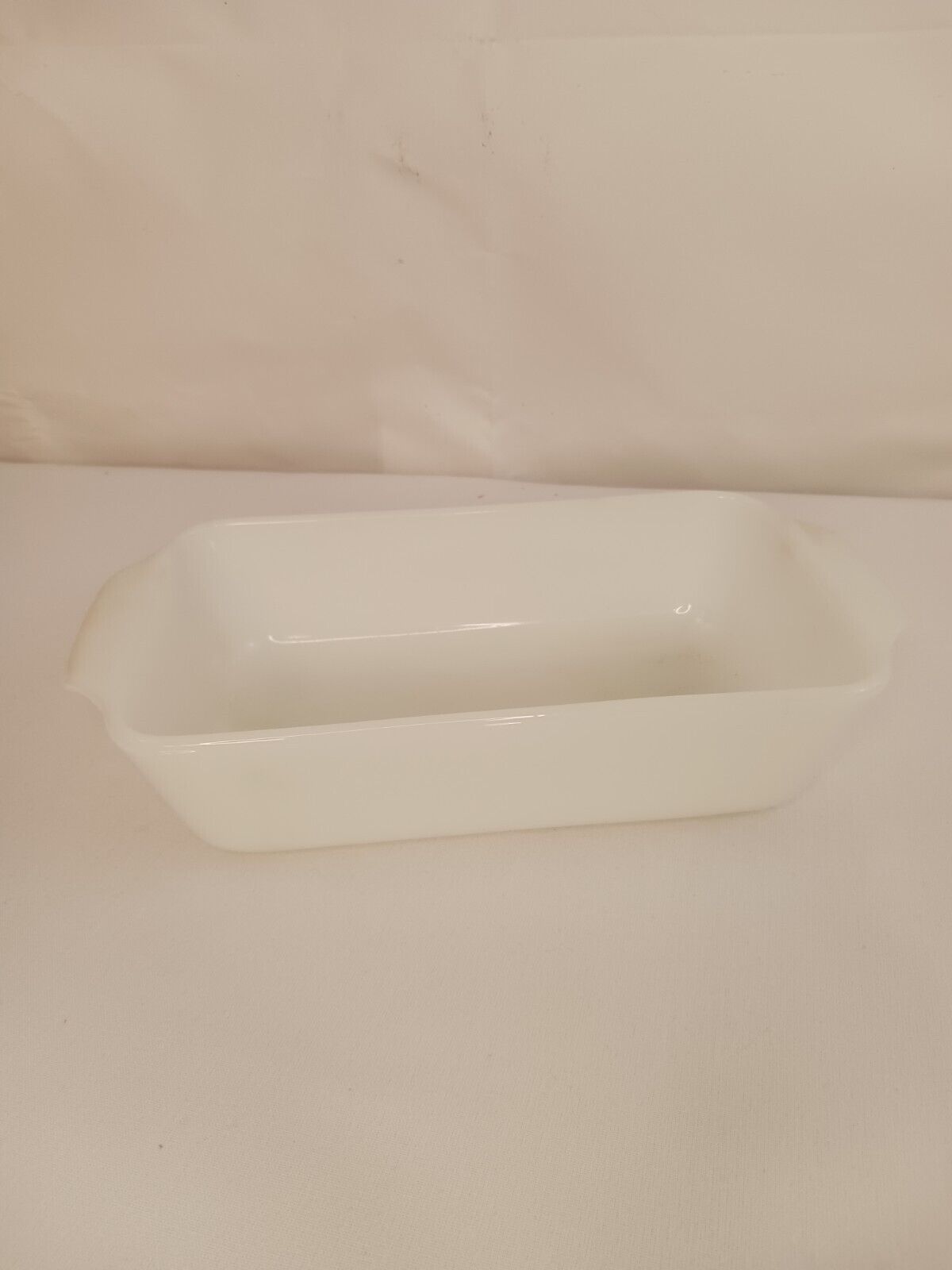 Vintage 1950s Fire King Ivory Loaf Pan Glass Oven Ware Baking Dish 9032