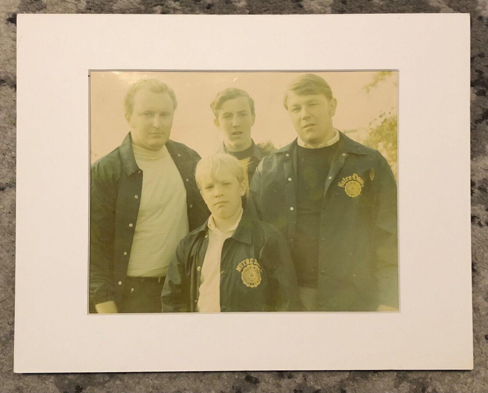Vintage Notre Dame Alumni Fathers w/ Sons in ND Jackets Photo Fighting Irish