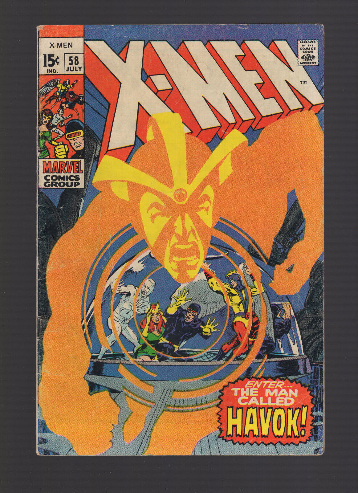 X-Men #58 - Neal Adams Cover & Artwork - 1st Havok in Costume - Lower Grade