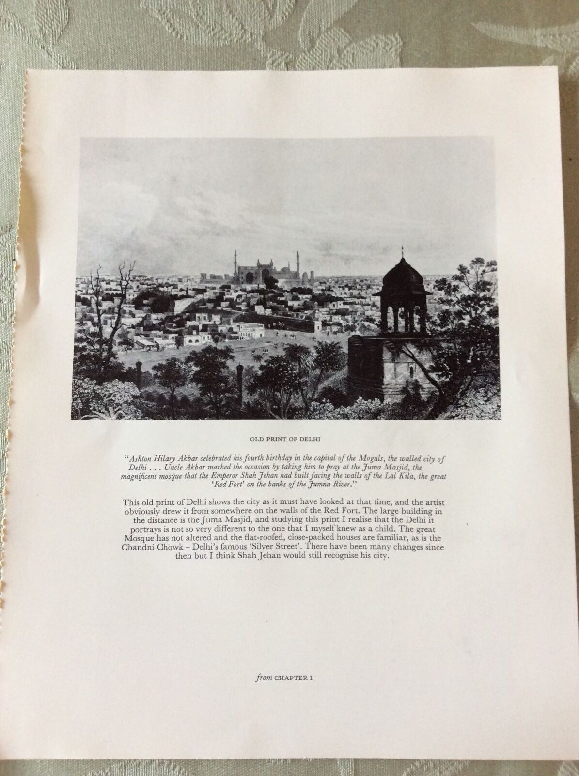 a1x ephemera reprint picture old print of delhi 