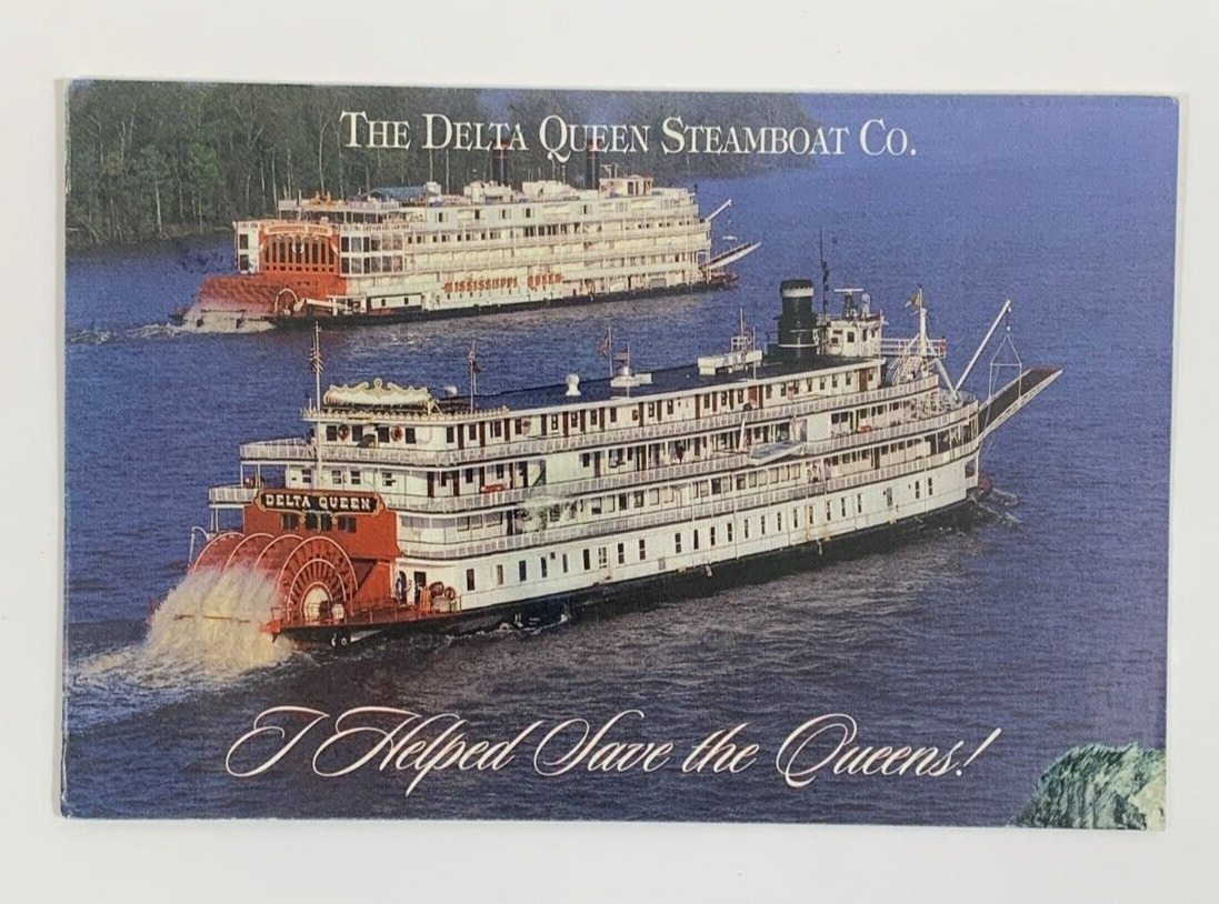 The Legendary Delta Queen & Mississippi Queen Steamboats Postcard Posted 2003