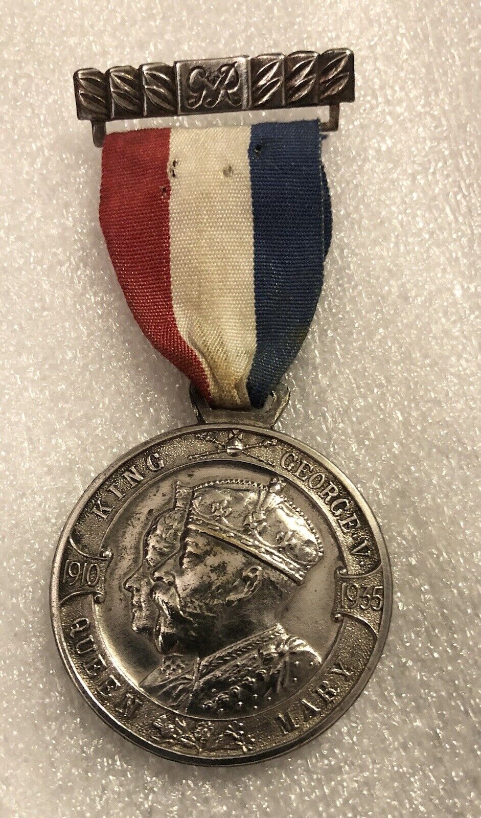 Vintage King George V and Queen Mary Silver Jubilee Medal, Daily Mail