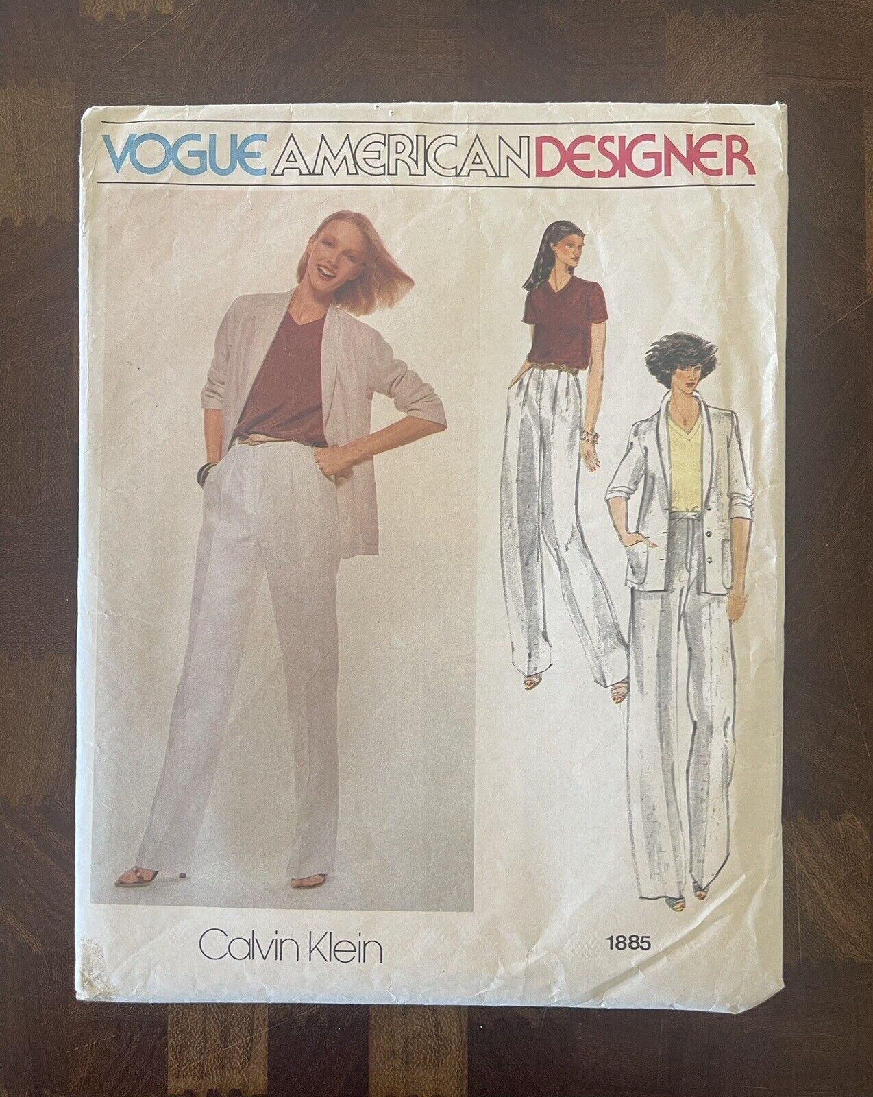 Vintage ORIGINAL Vogue American Designer 1980s CALVIN KLEIN Pattern 1885