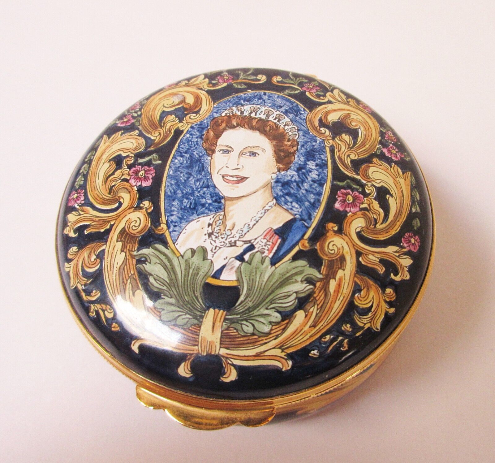 Crummles Hinged Enamel Box Queen Elizabeth Golden Jubilee Ltd. Edition