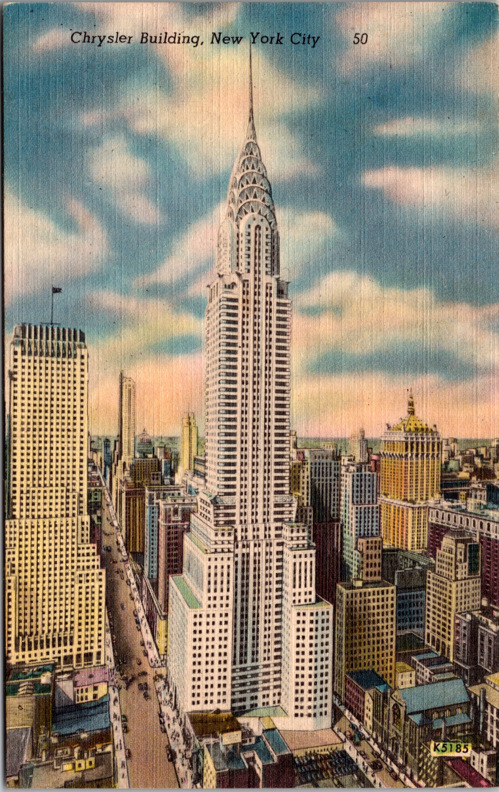 Vintage C. 1940\'s Chrysler Building 42nd St. Lexington Ave. New York NY Postcard