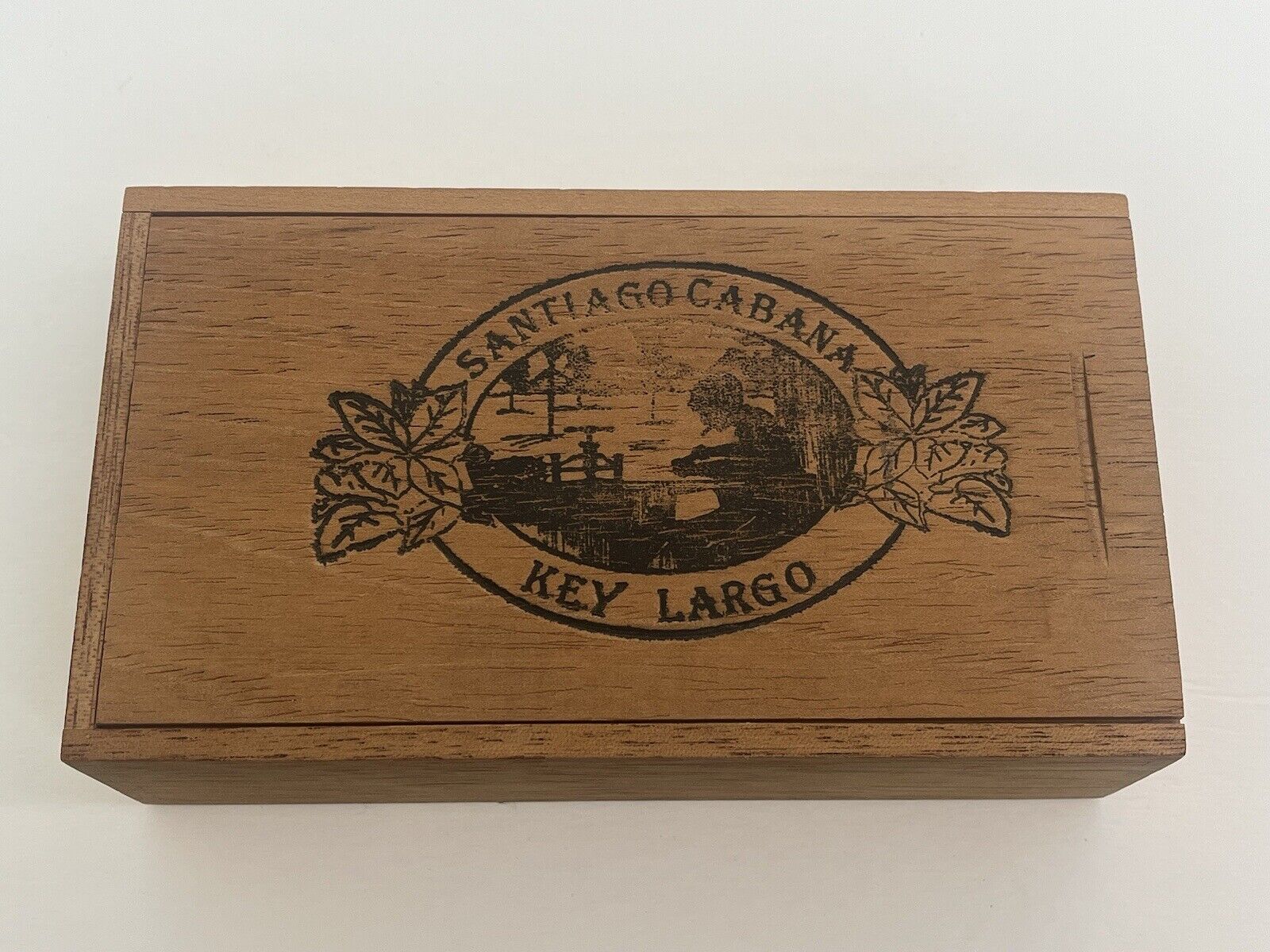 Santiago Cabana Key Largo RARE Empty Wooden Cigar Box 6.75\