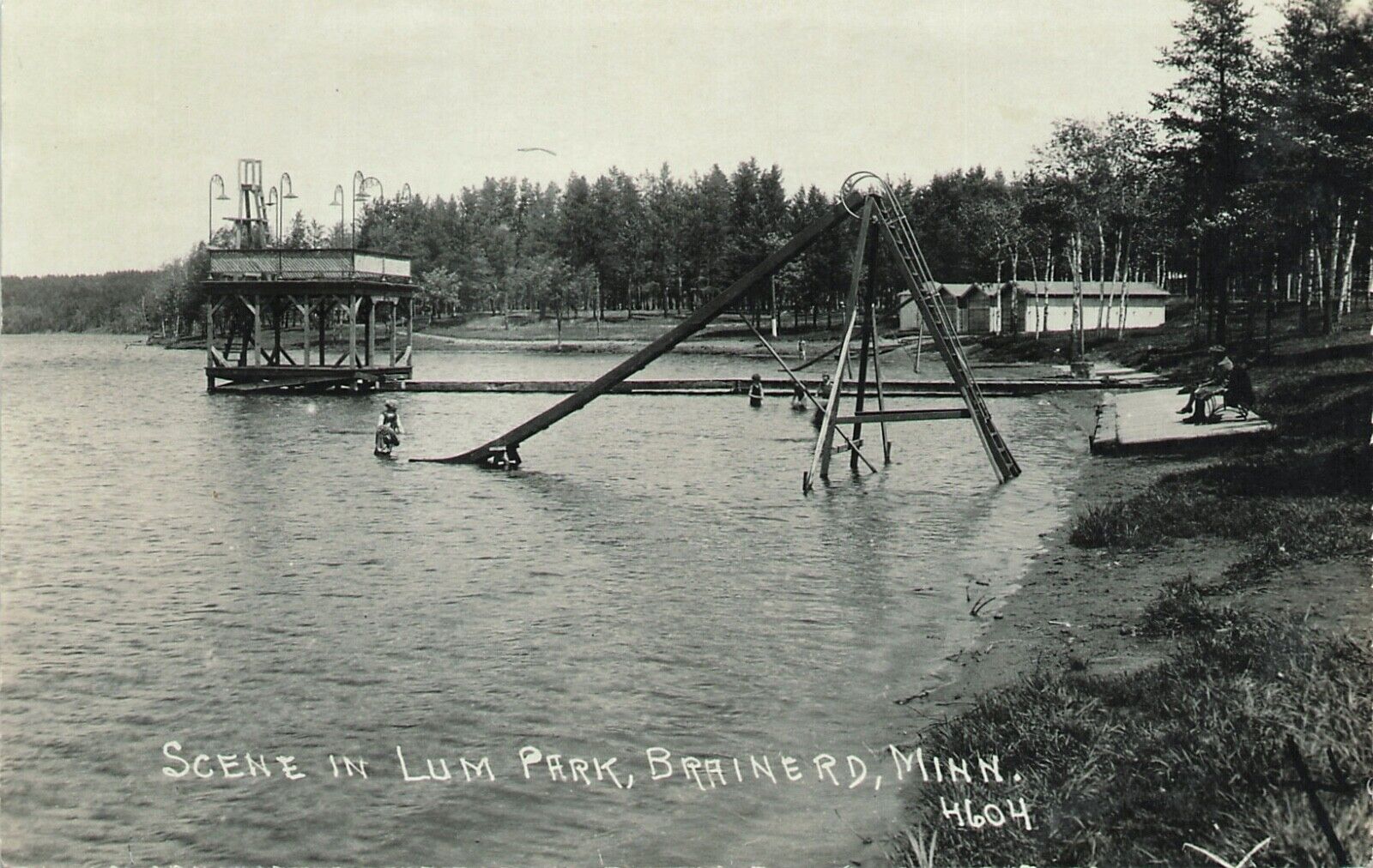 Swimming In Lum Park Brainerd Minnesota 1930s A. Pearson Co. RPPC Postcard