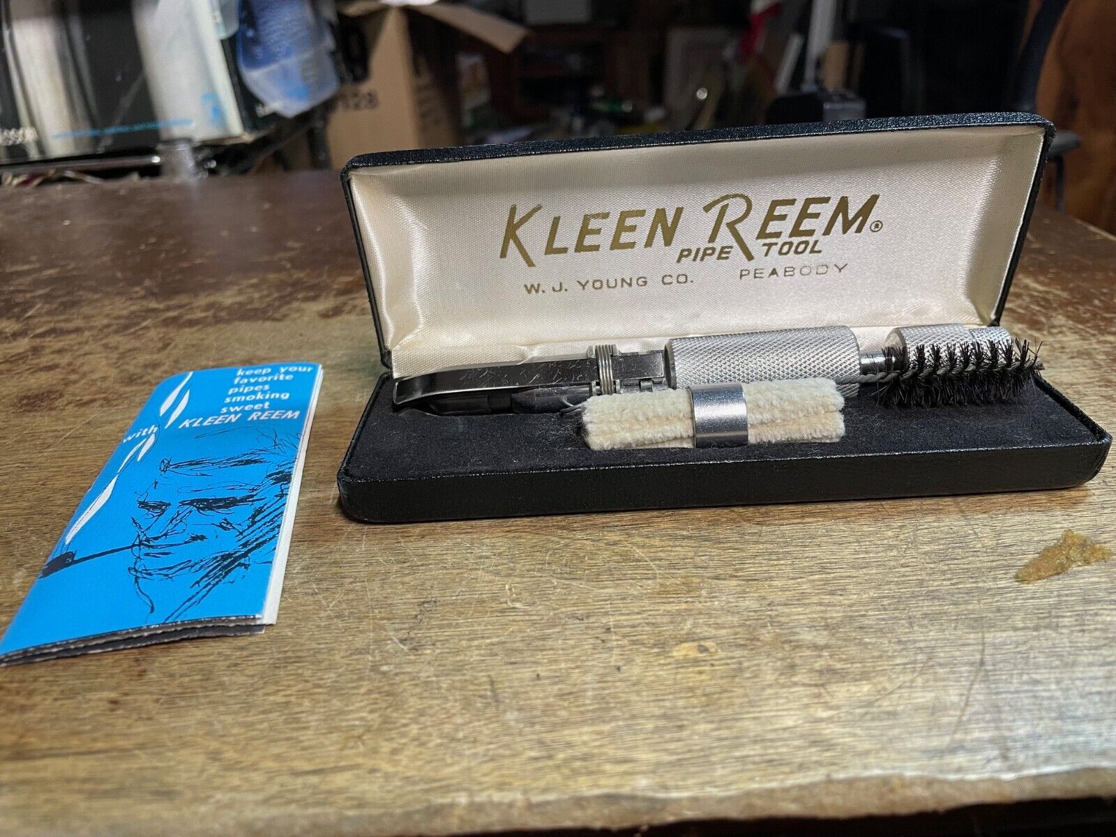 Vintage KLEEN REEM PIPE CLEANING TOOL Unused w/ Case W.J. YOUNG CO. PEABODY MASS