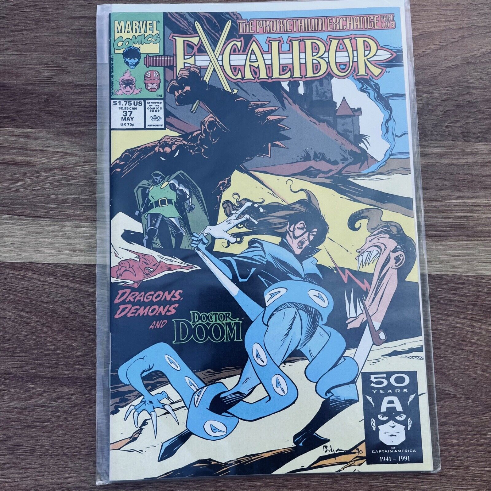 Excalibur #37 Dr Doom Avengers West Coast Soulsword (May 1991 Marvel) Mint+