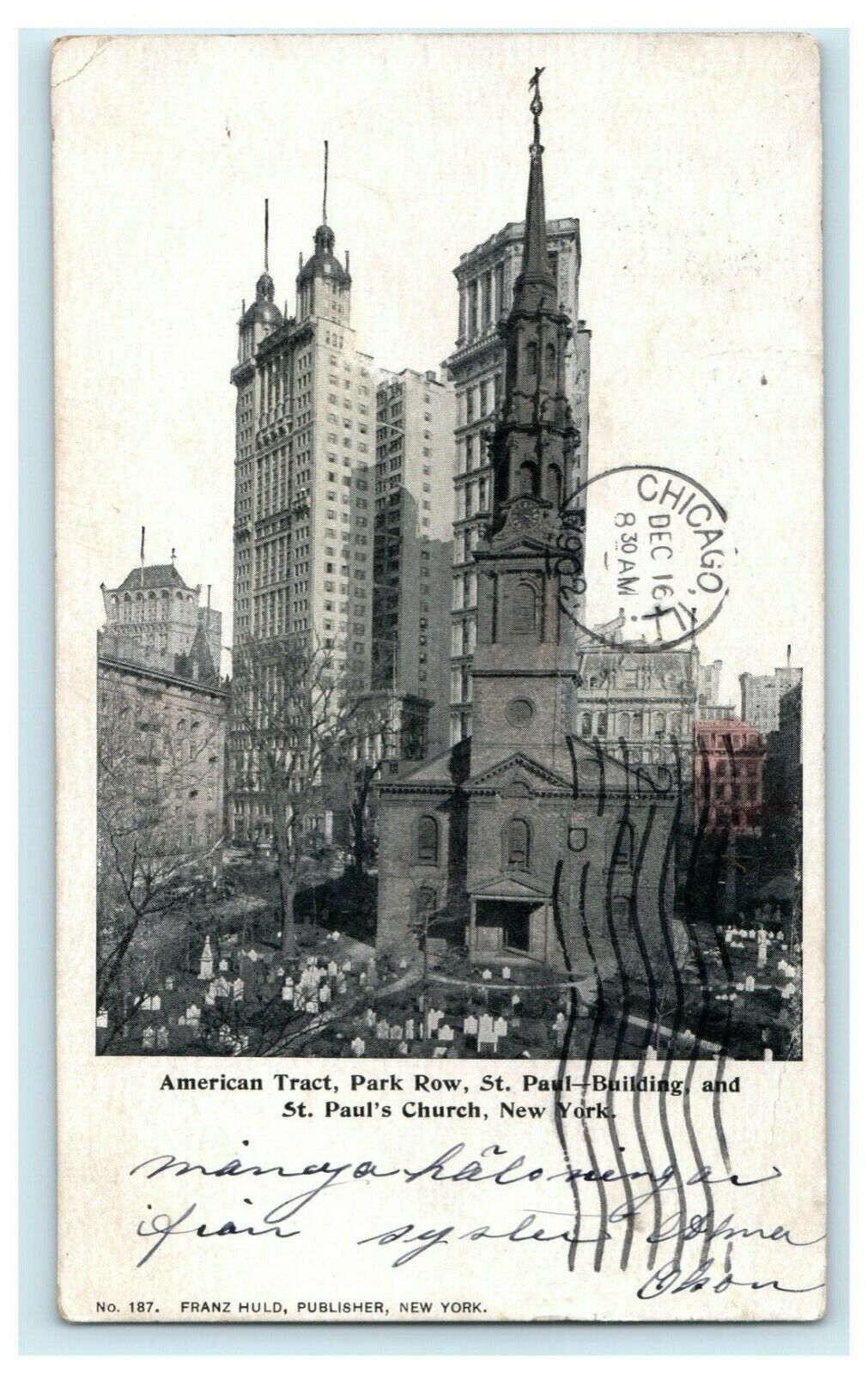 1902 American Tract St. Paul\'s Church New York Chicago Illinois Postcard